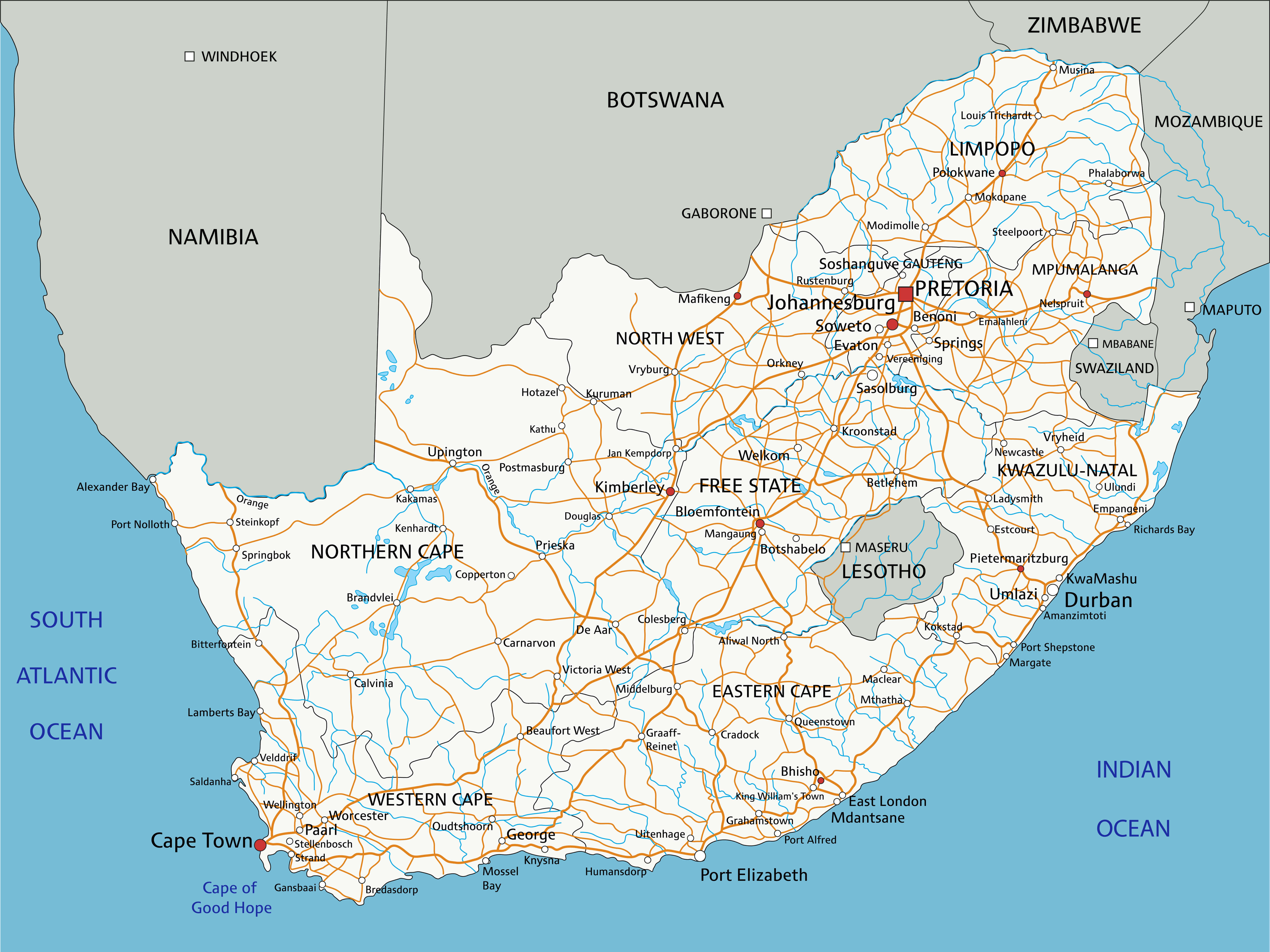 South Africa road map
