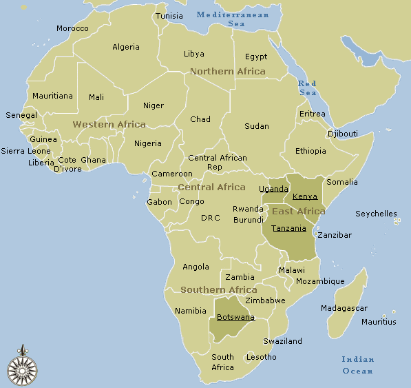 Map of Africa Tanzania