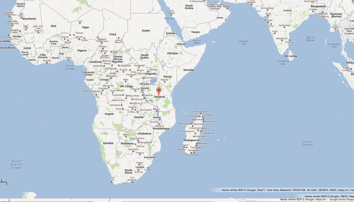 Map of Tanzania Africa
