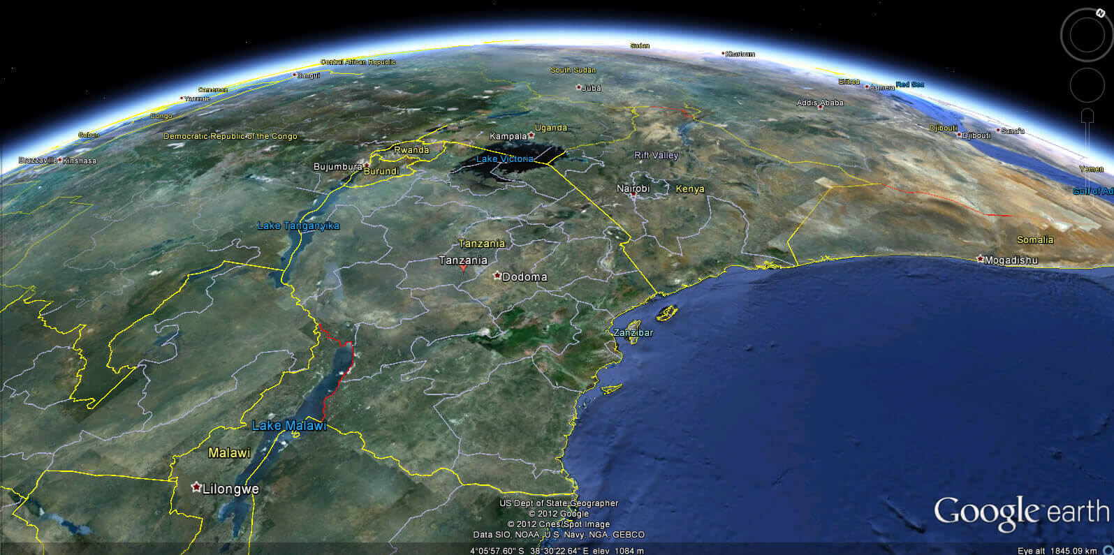 Tanzania Earth Map