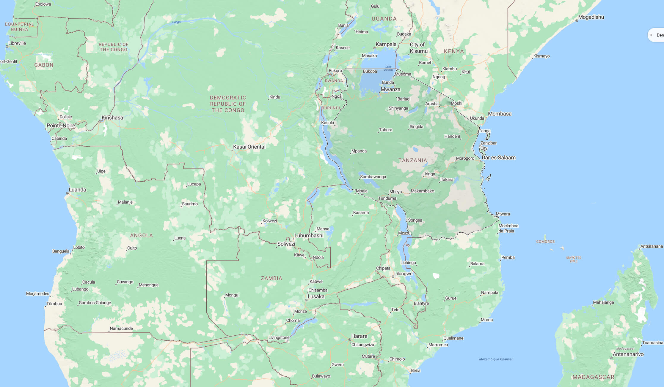 Tanzania location Map in Africa