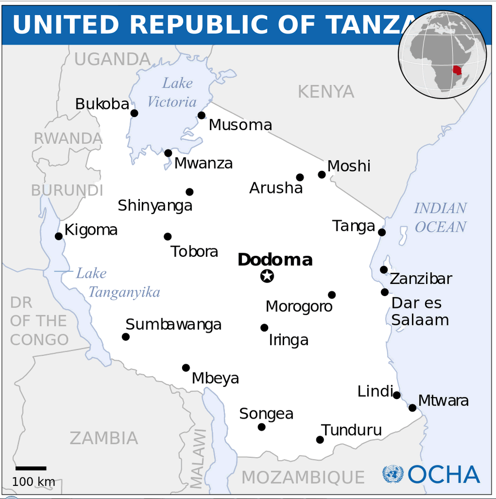 Tanzania Location Map