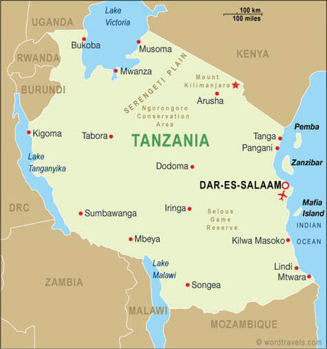 Tanzania map