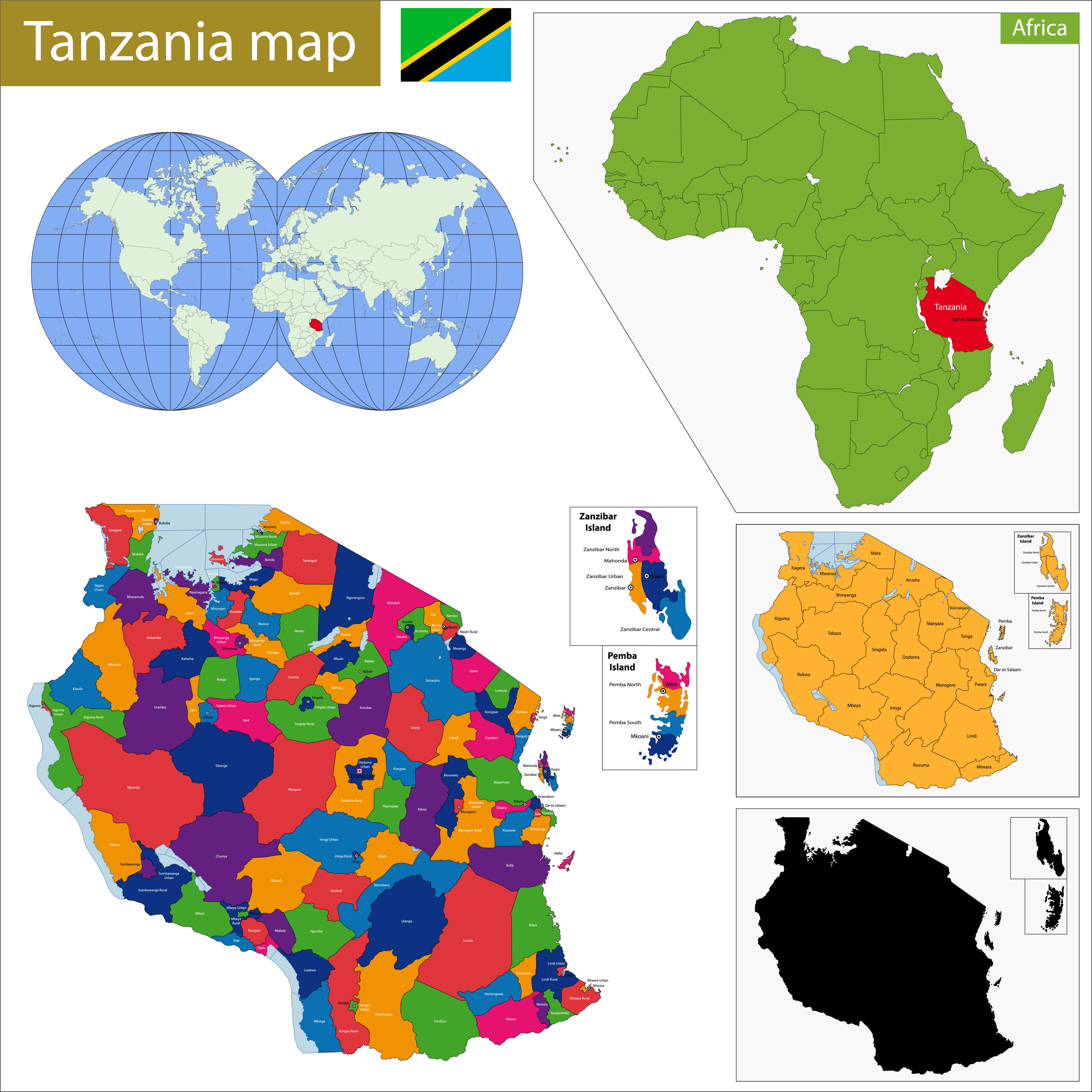 Where is located Tanzania in the World