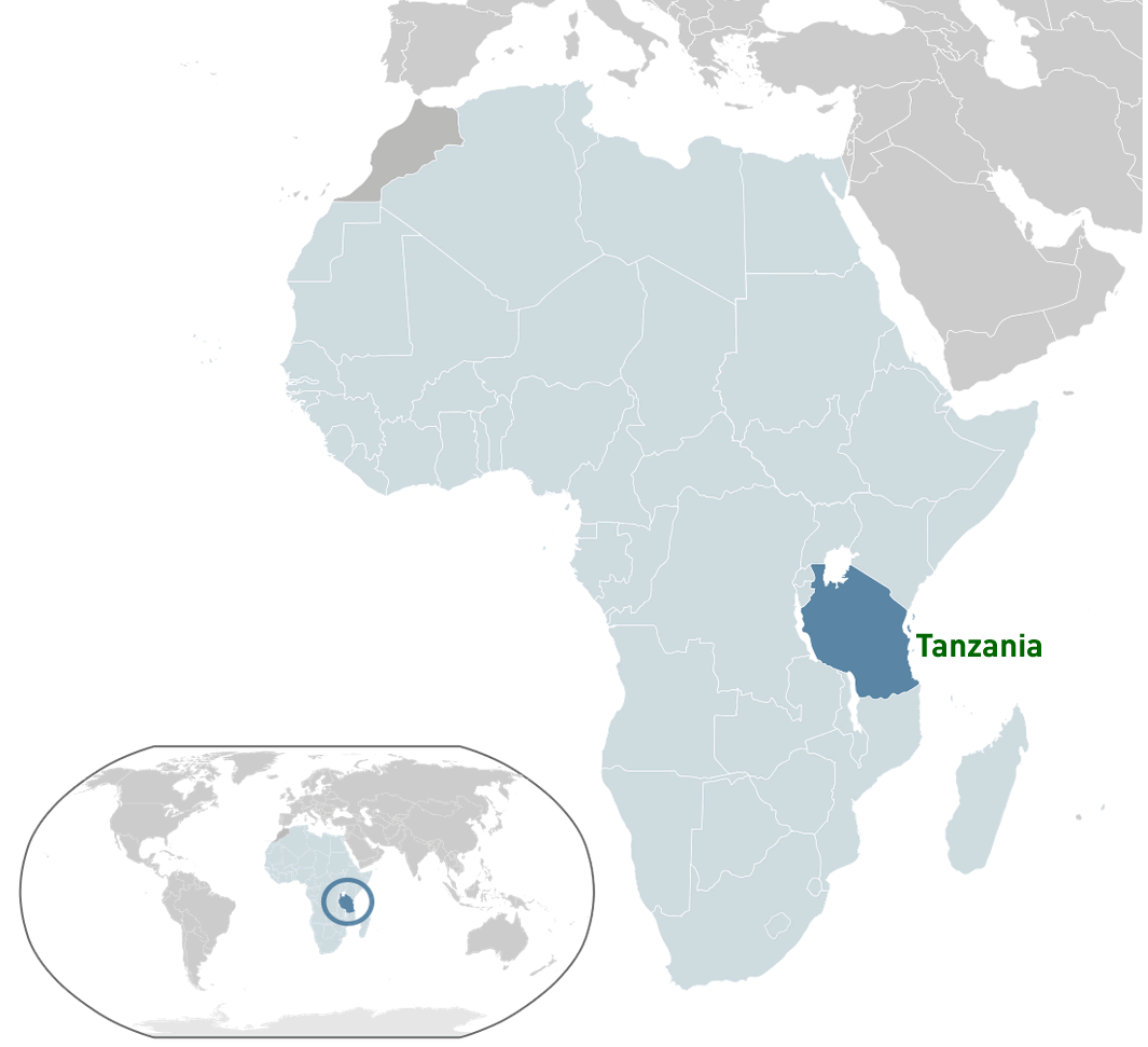 where is tanzania on the world map