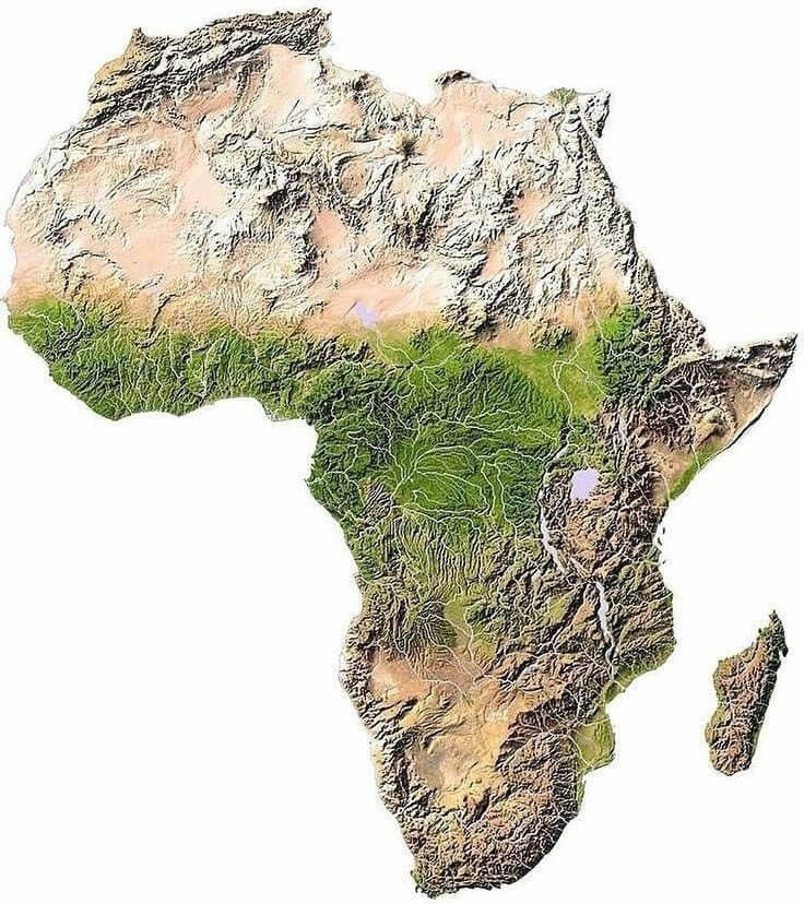 Topographic map of Africa