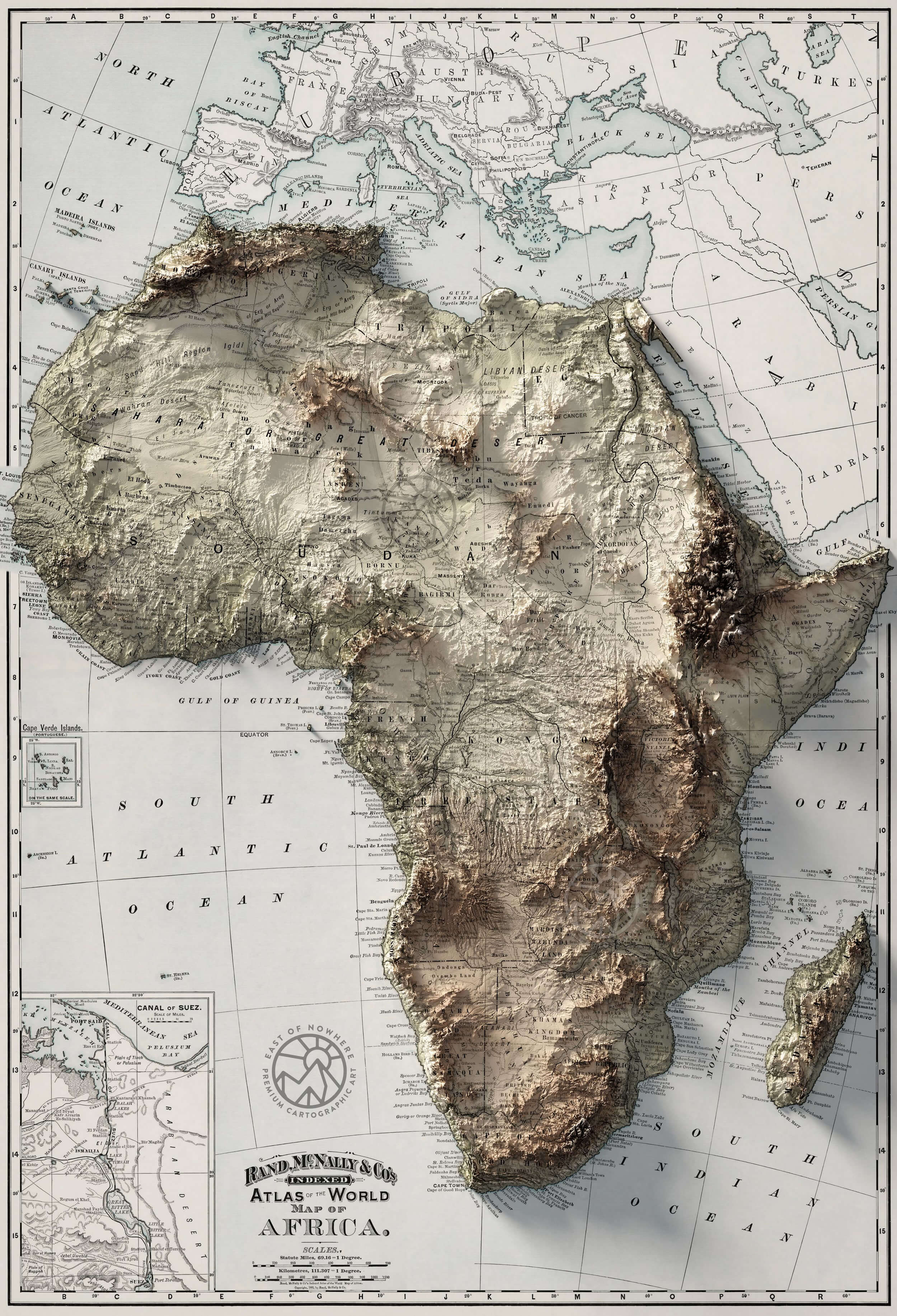 Topography map of Africa