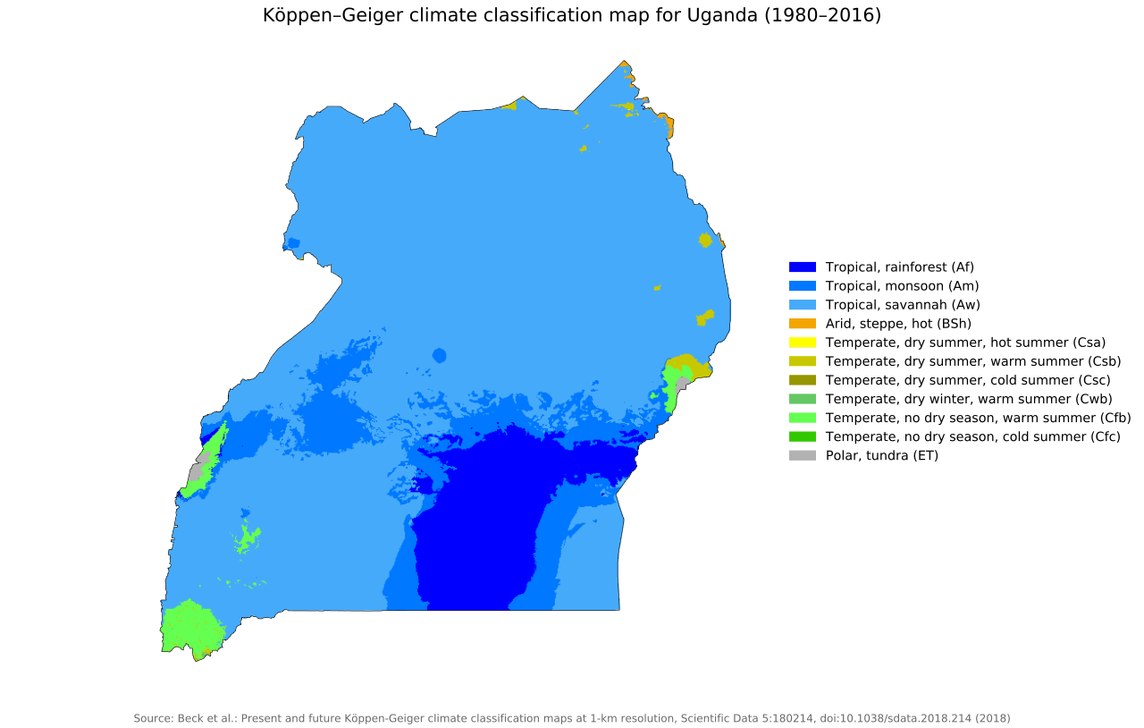 Uganda climate map