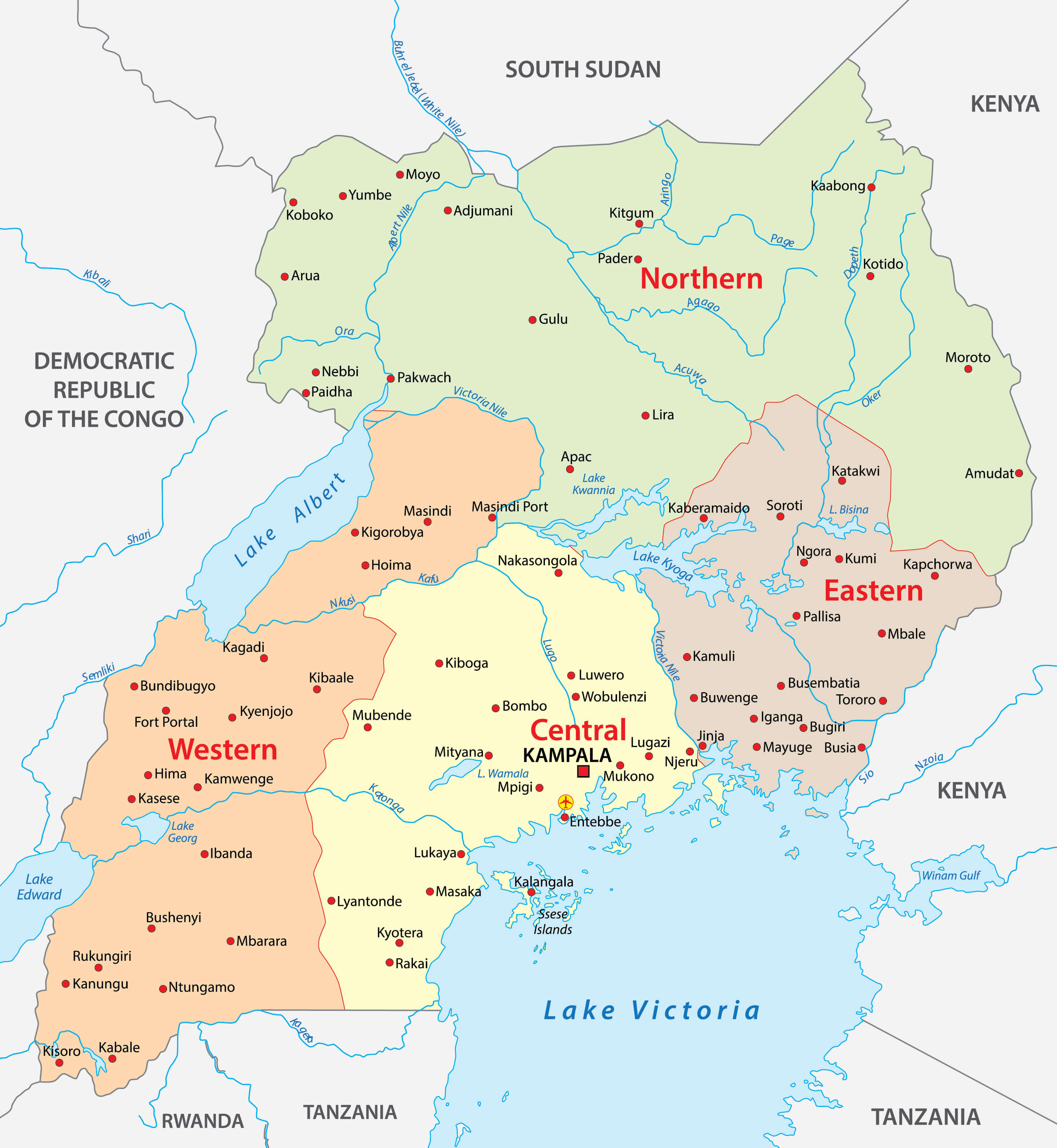 Uganda Political Map