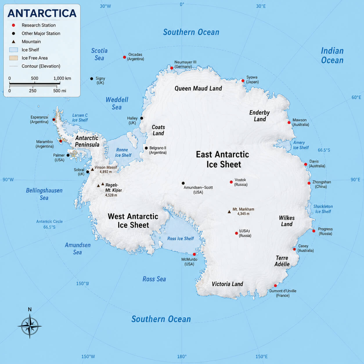 Antarctica map
