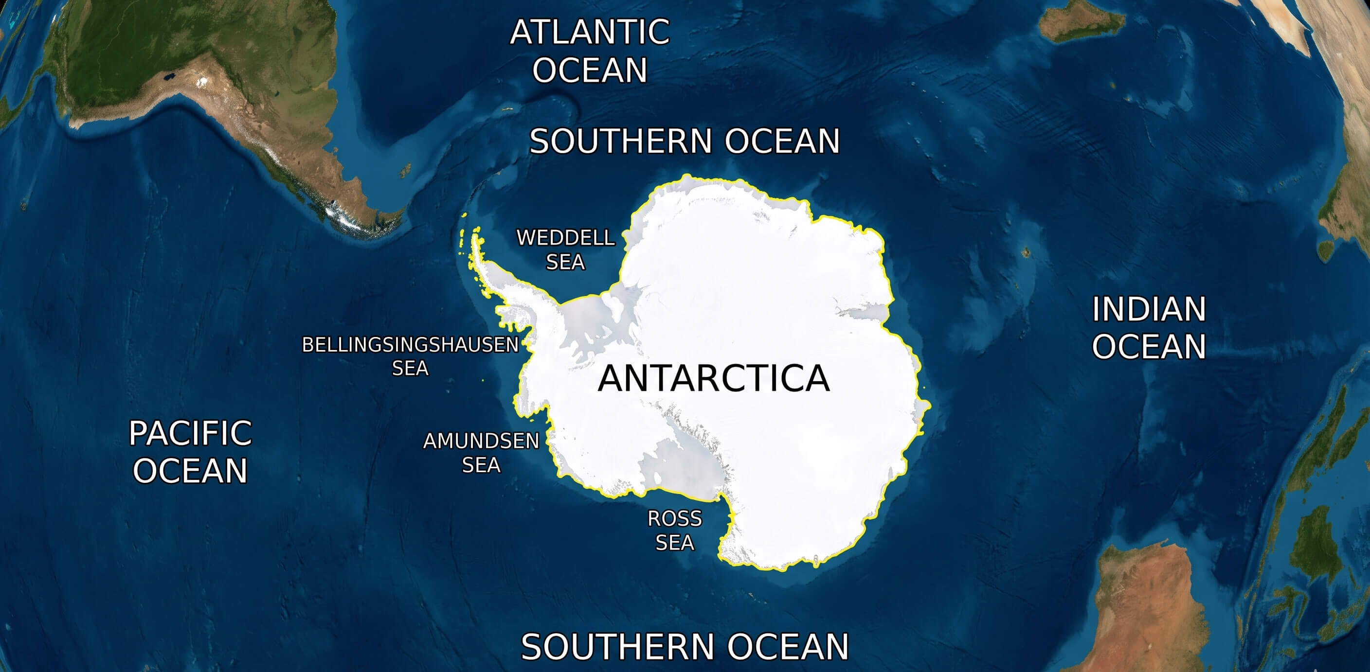 Antarctica ocean view map