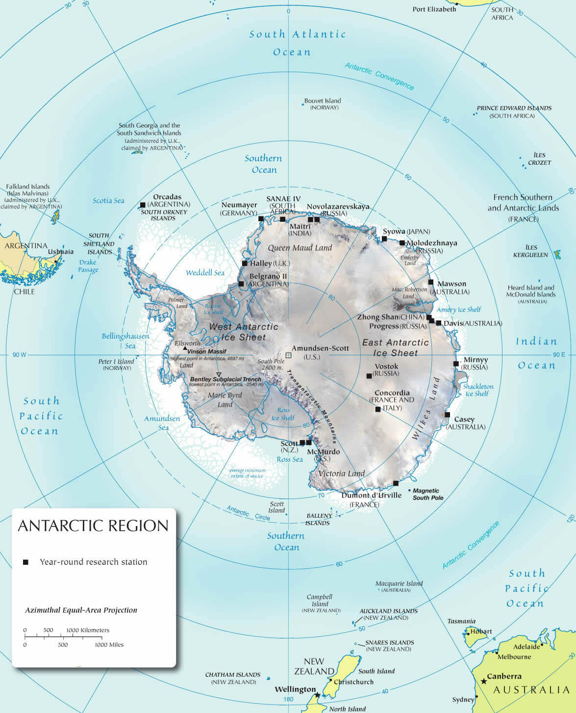 Antarctica region map