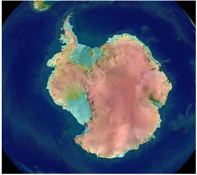 Antarctica relief map