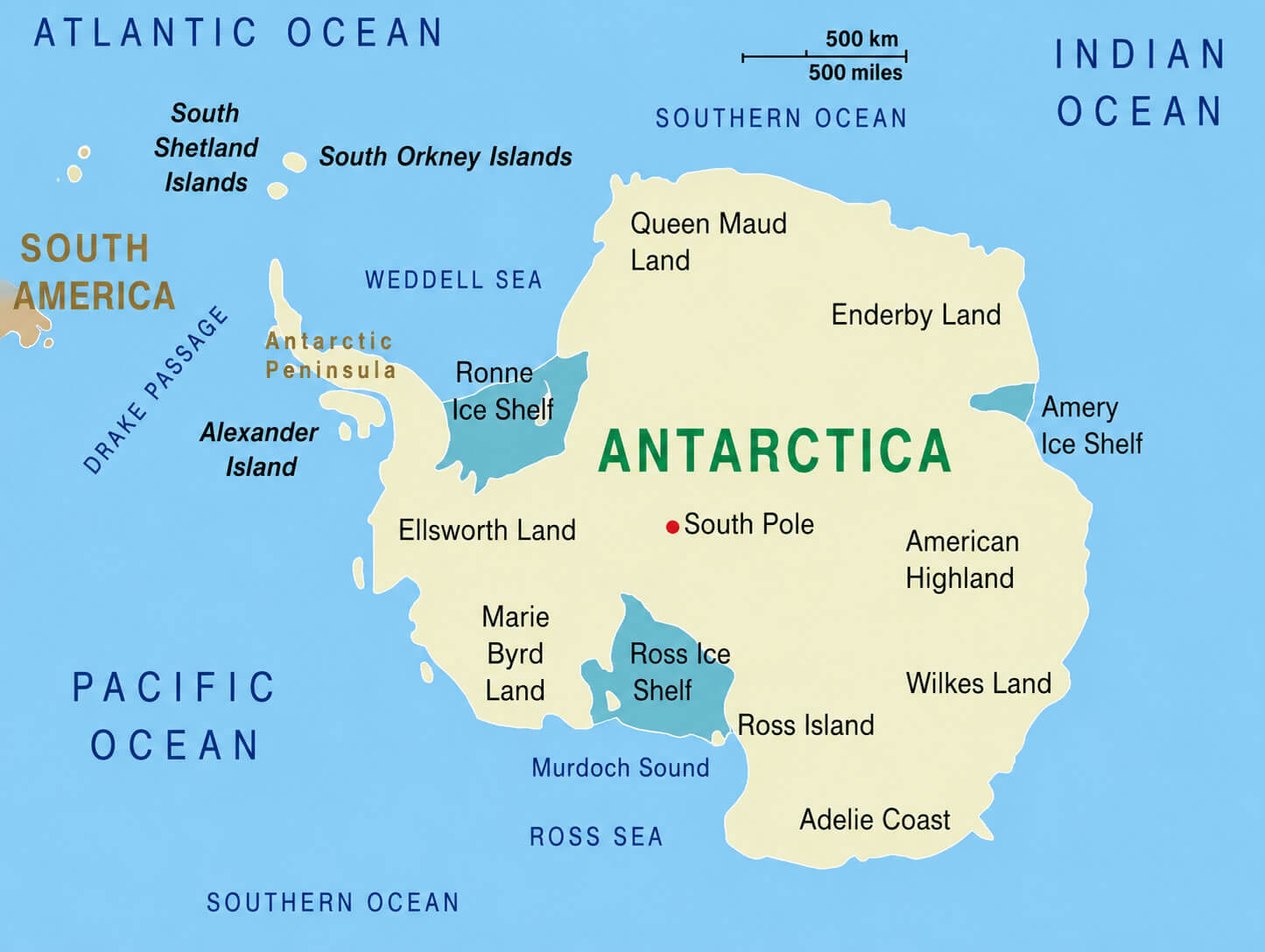 Political map of Antarctica