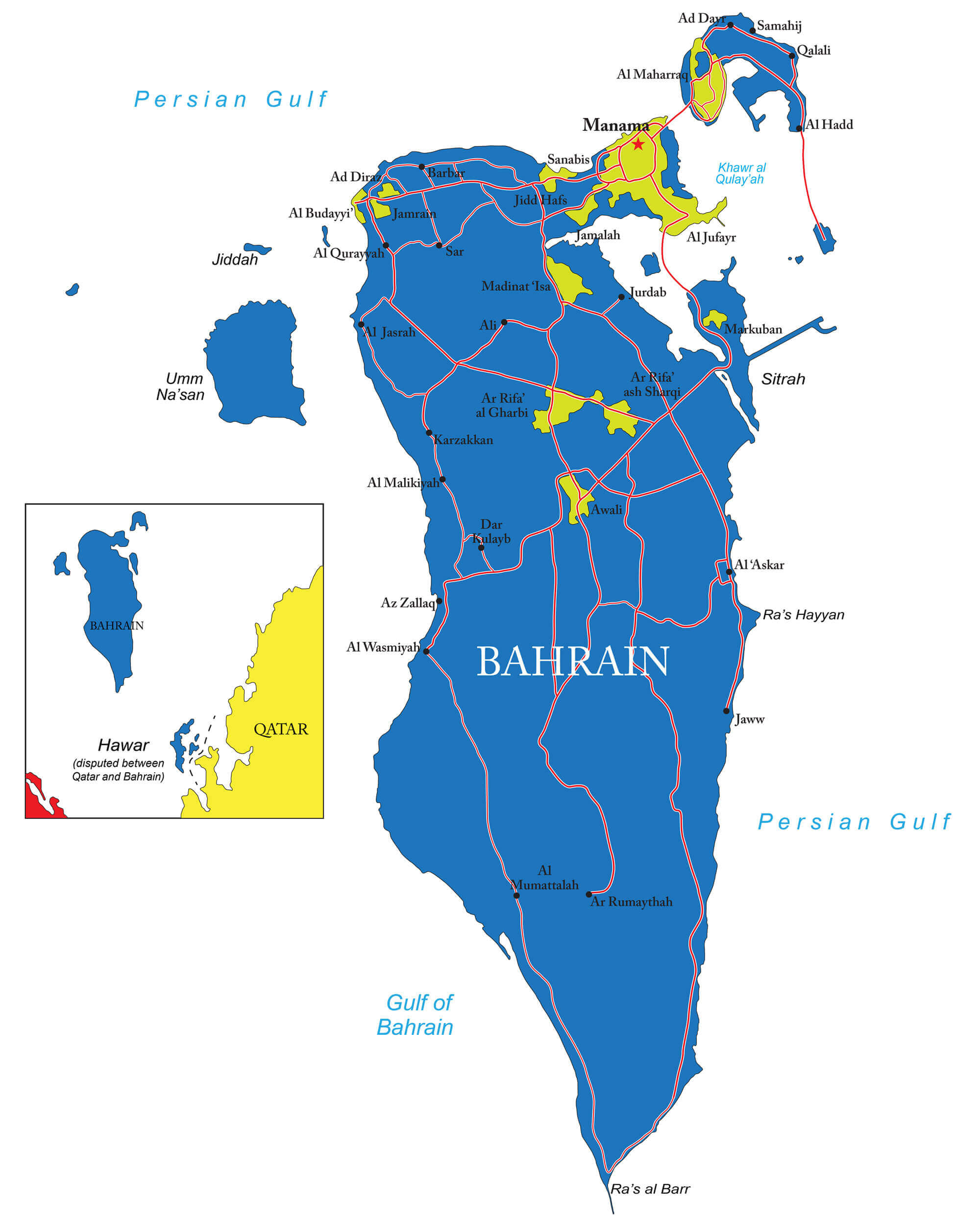 Bahrain political map