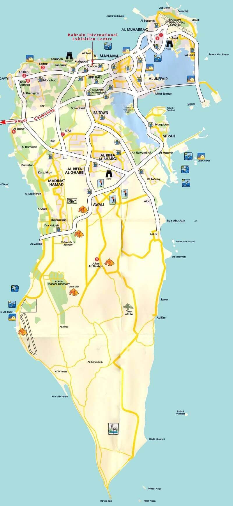 Bahrain tourist map