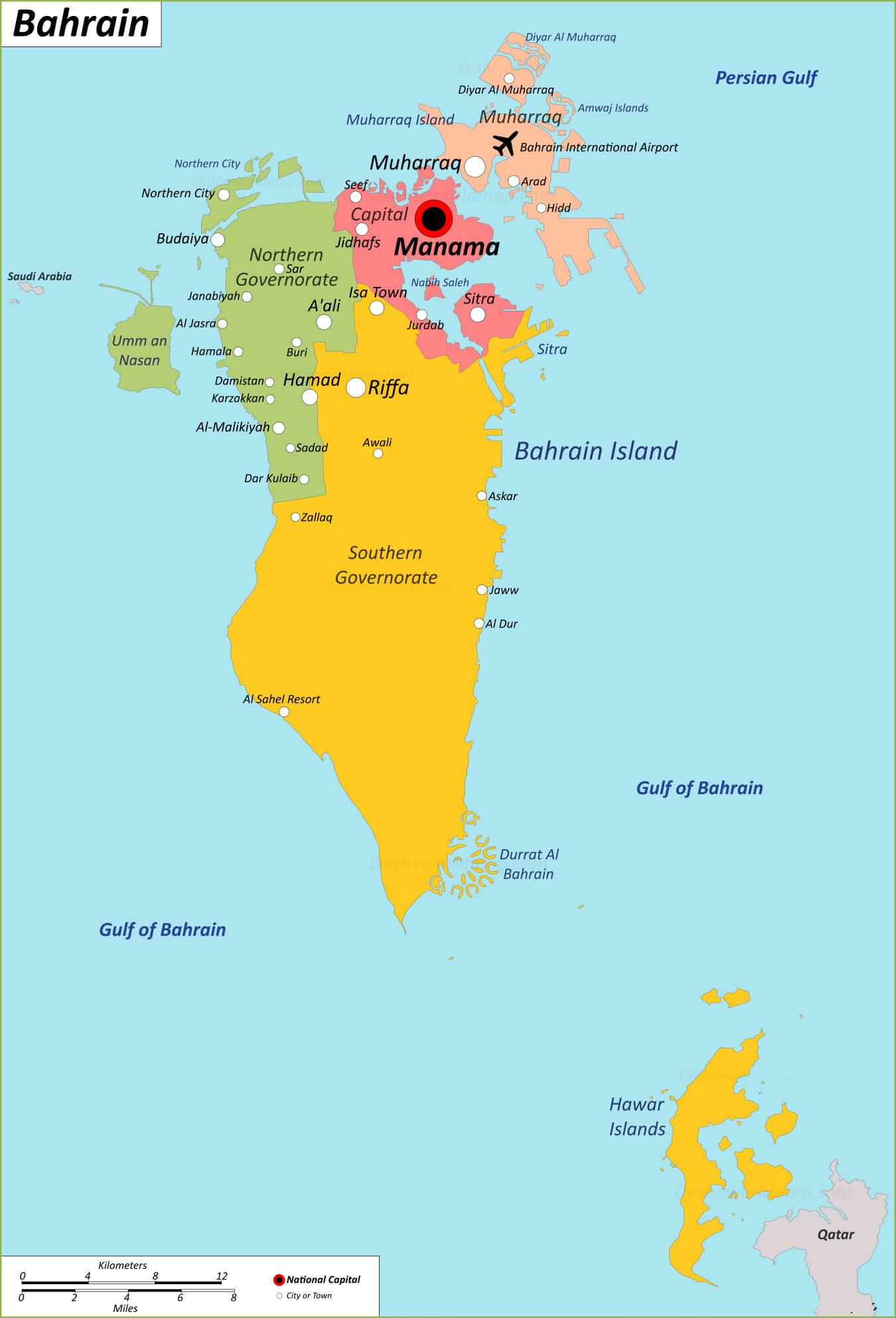 Map of Bahrain