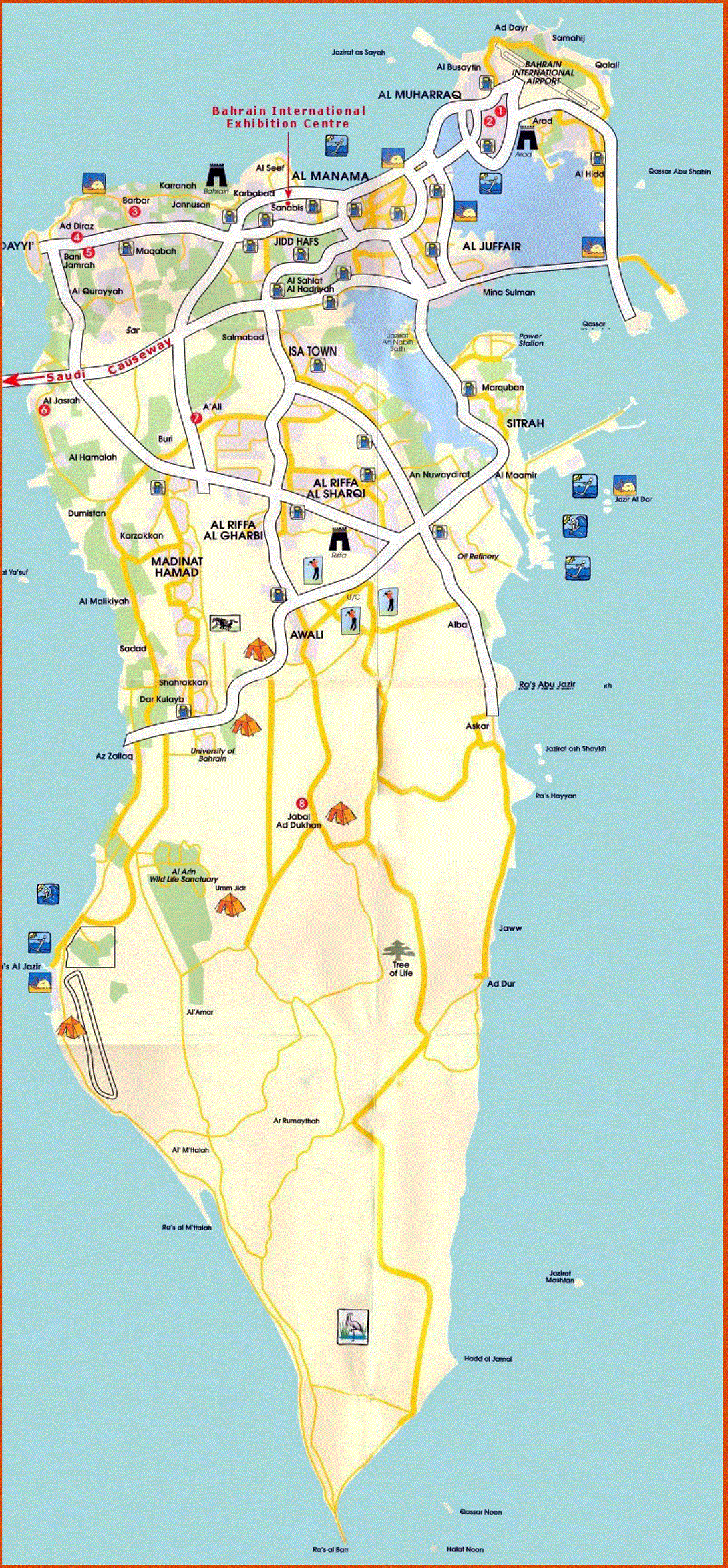 Tourist map of Bahrain