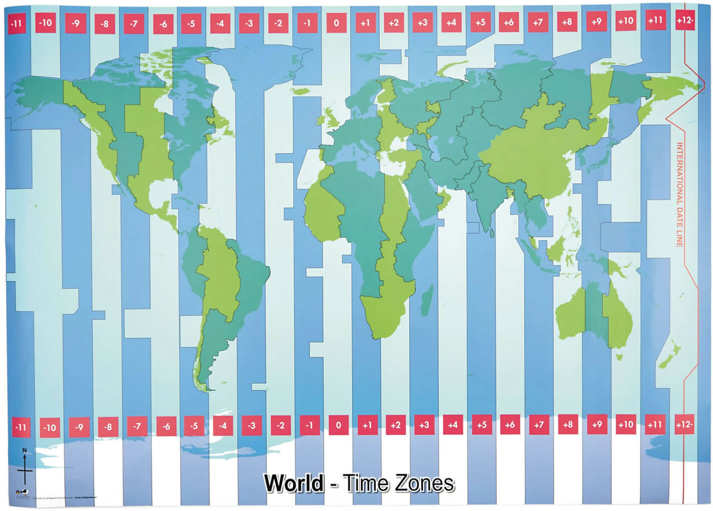 Time zone map of the World and Bangladesh