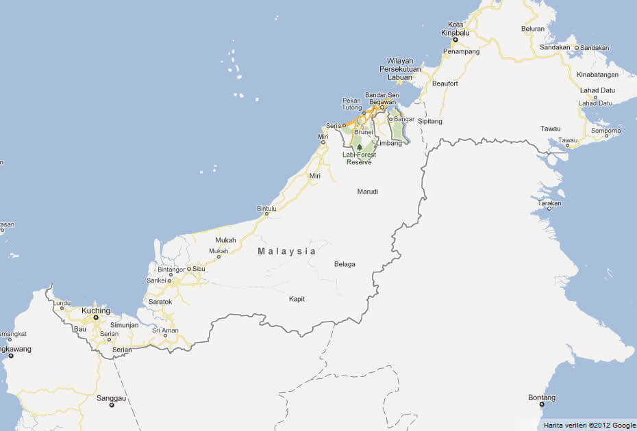 Map of Brunei Malaysia