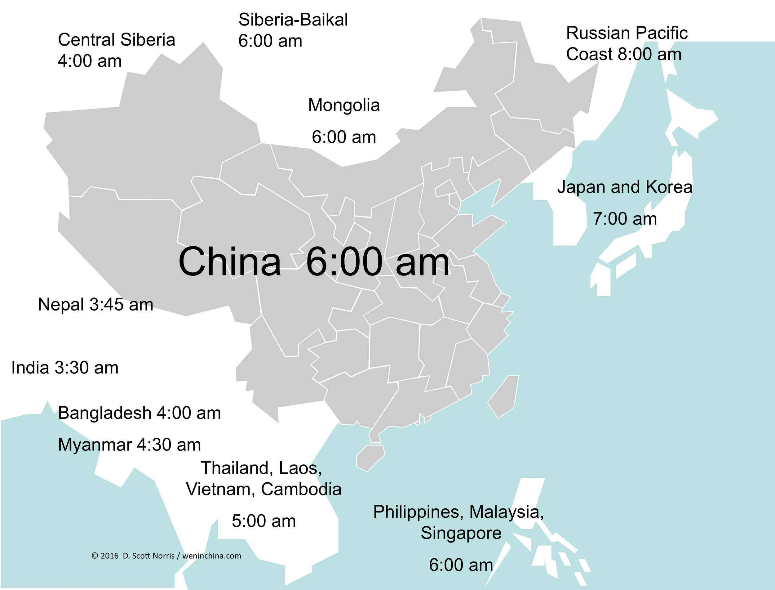 China time zone map day light savings