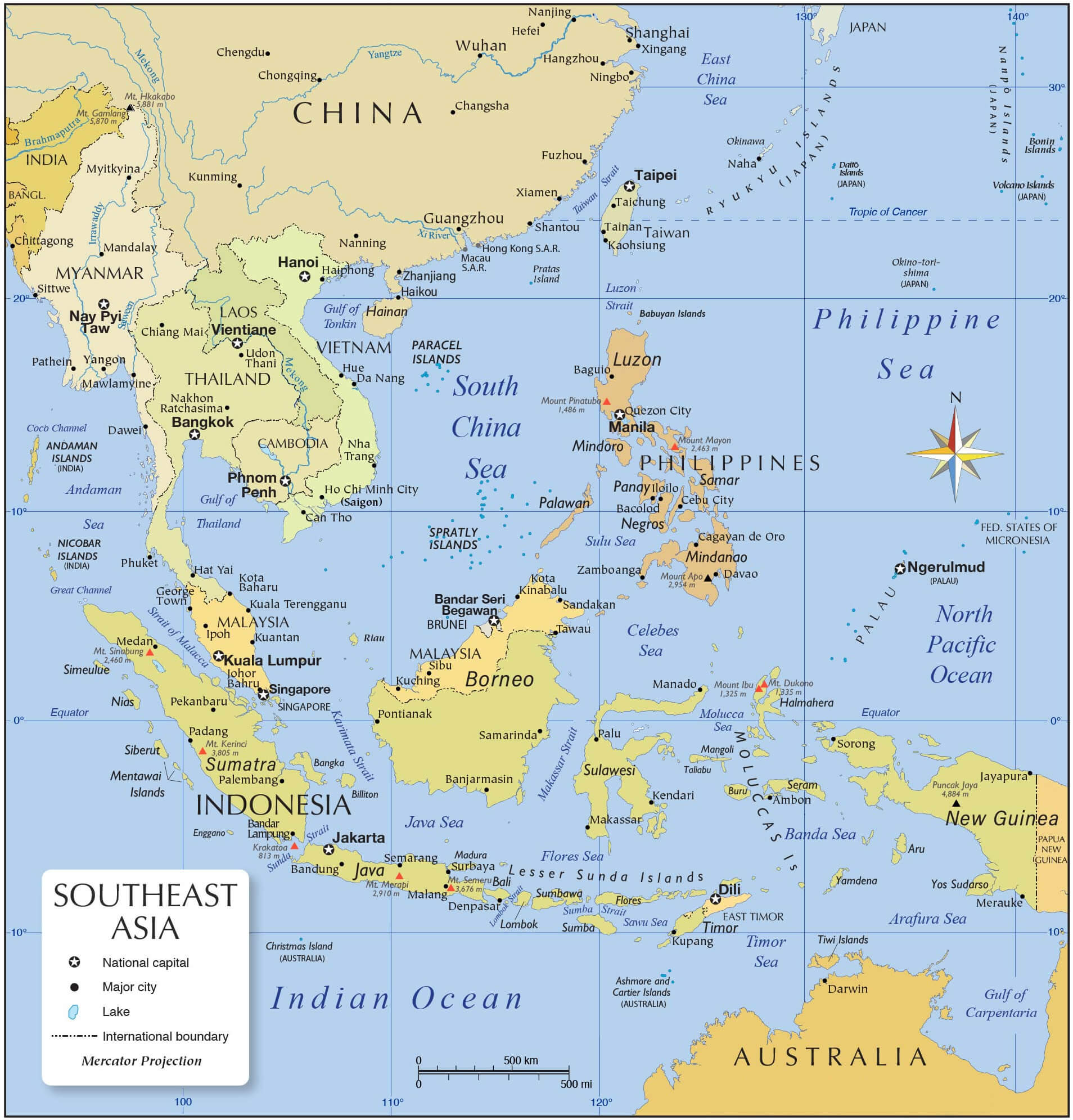 Southeast Asia cities map