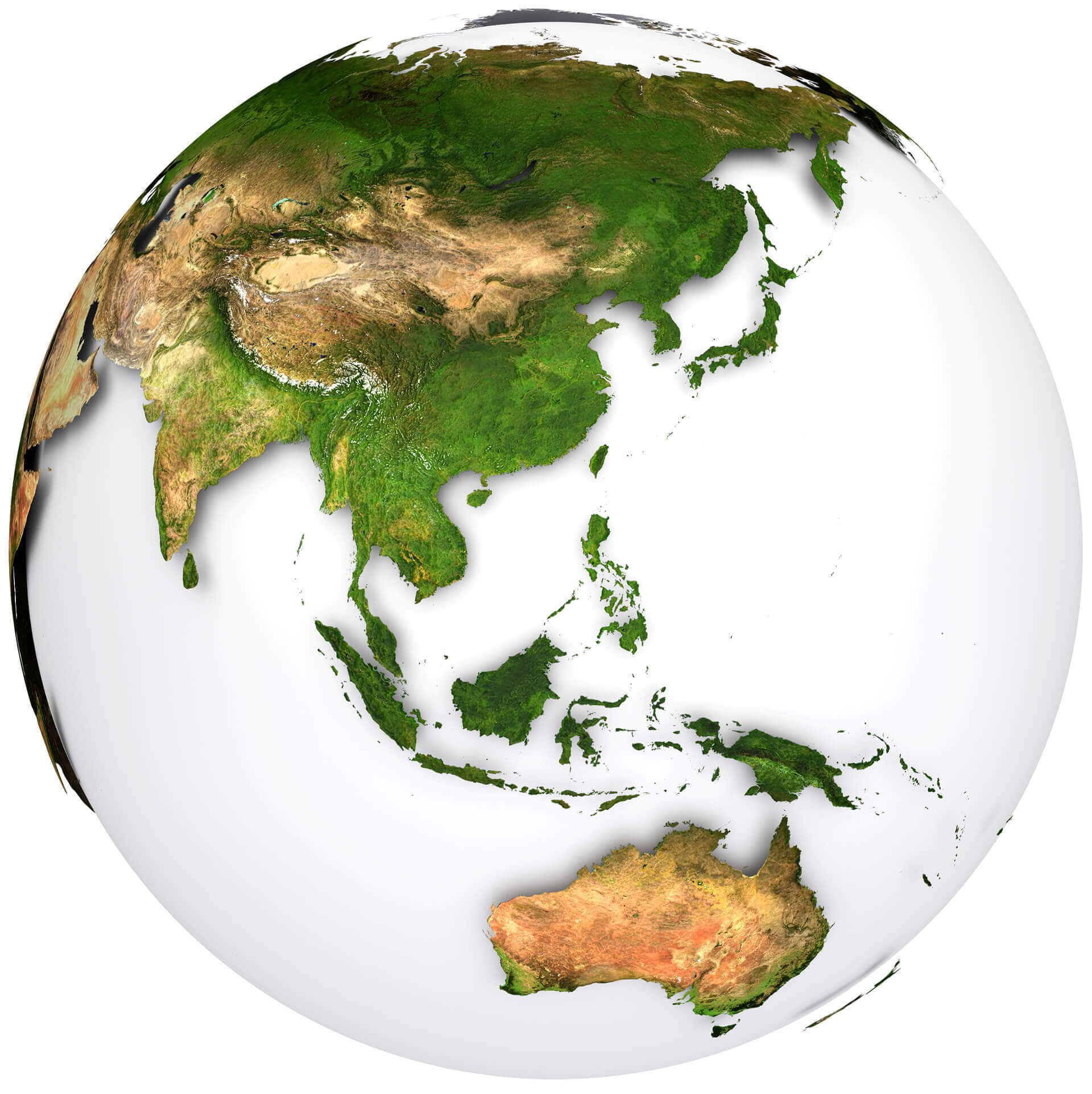 Australia and Asia earth map