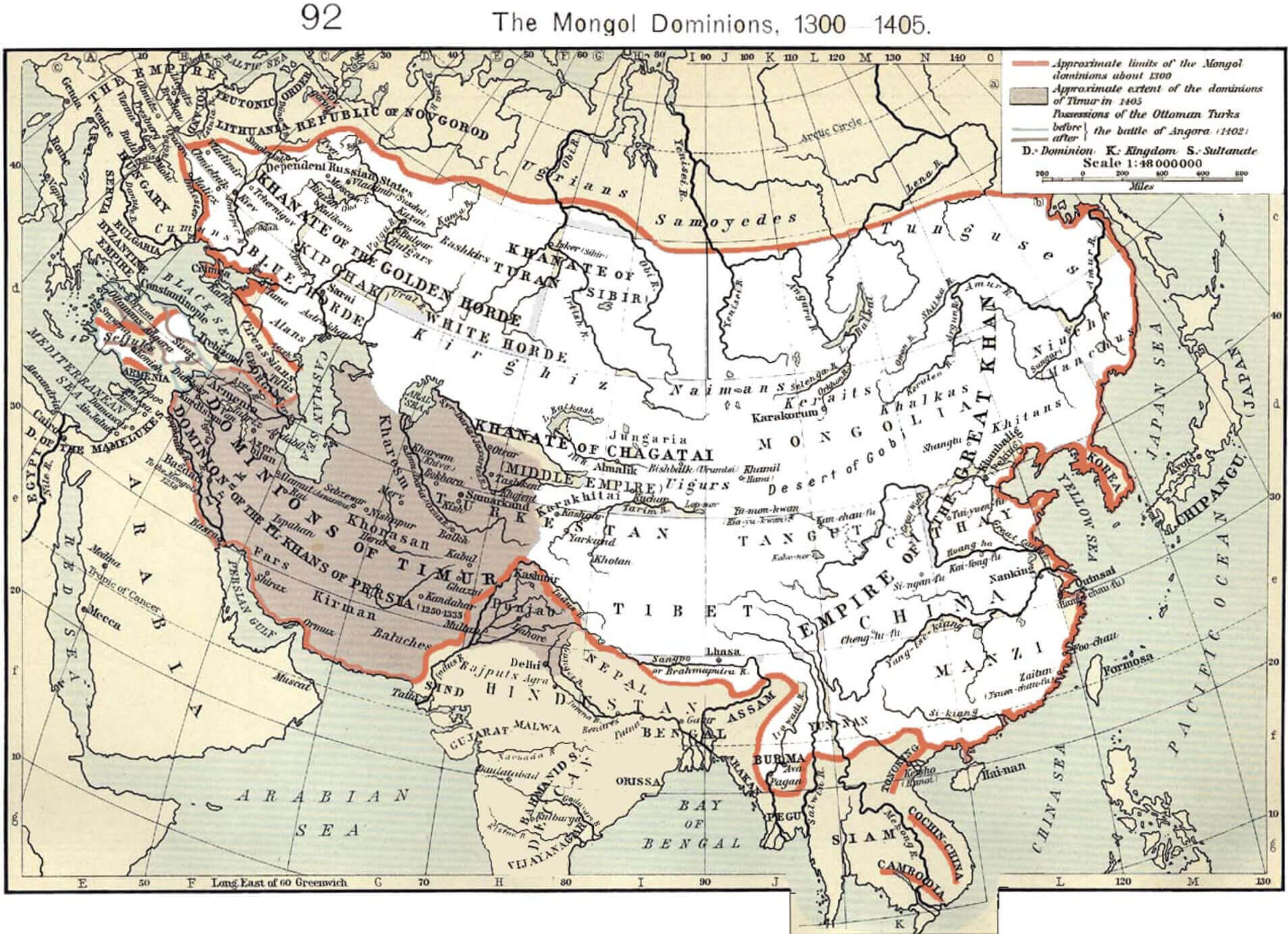Mongol Empire and Asia map