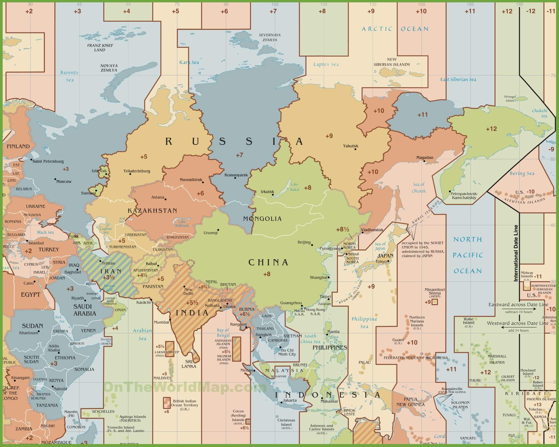 India Asia time zone map
