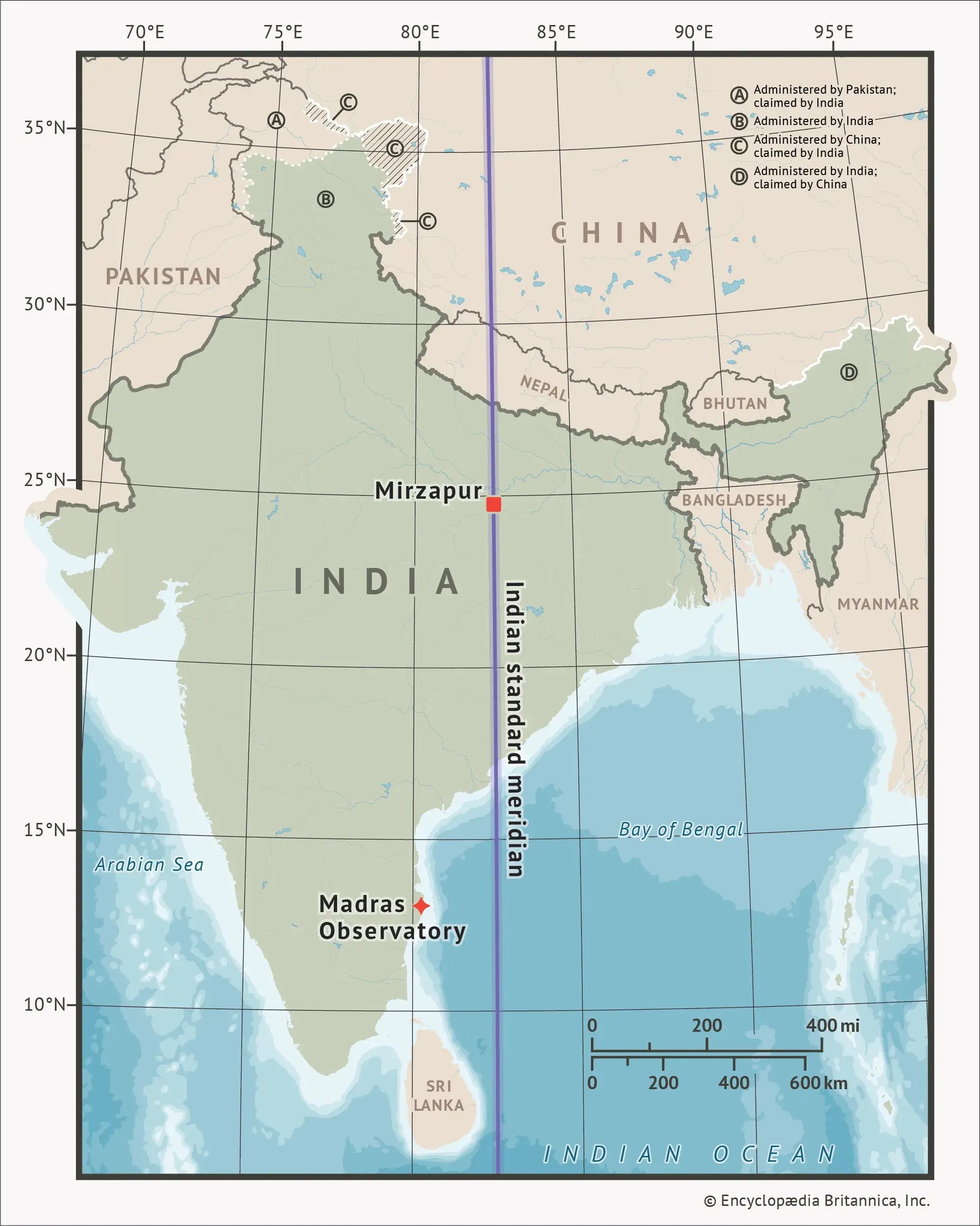India standard time map