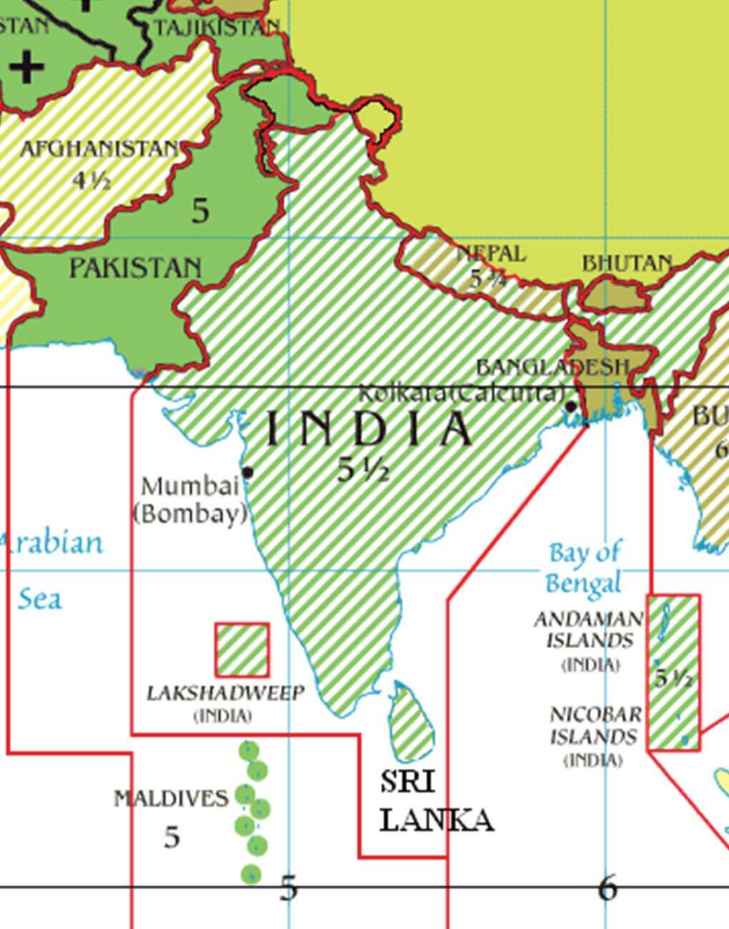 India time zones map