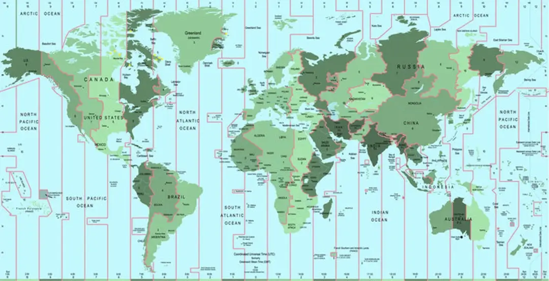 World and Indonesia time zone map