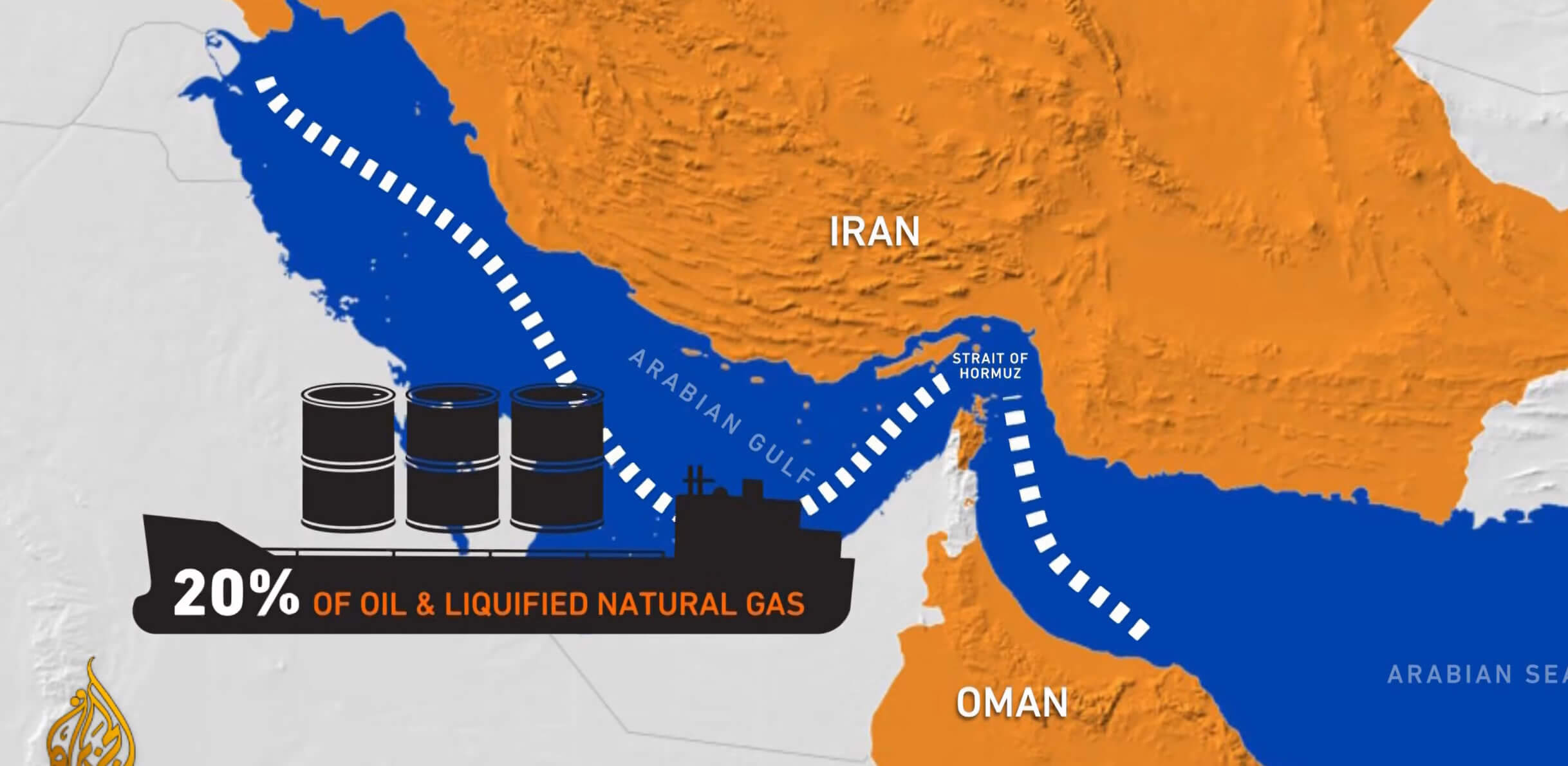 Hormuz Strait oil map