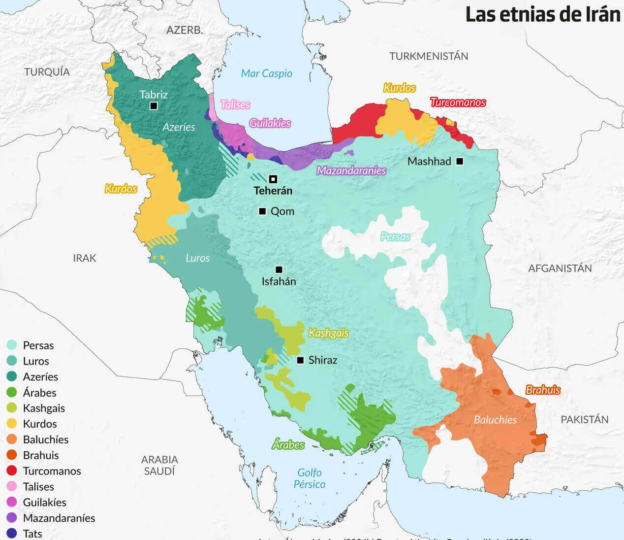 Iran large ethnic groups map