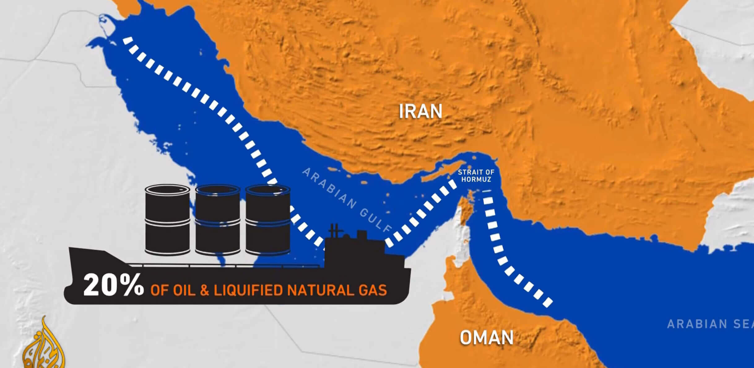 Hormuz Strait oil map
