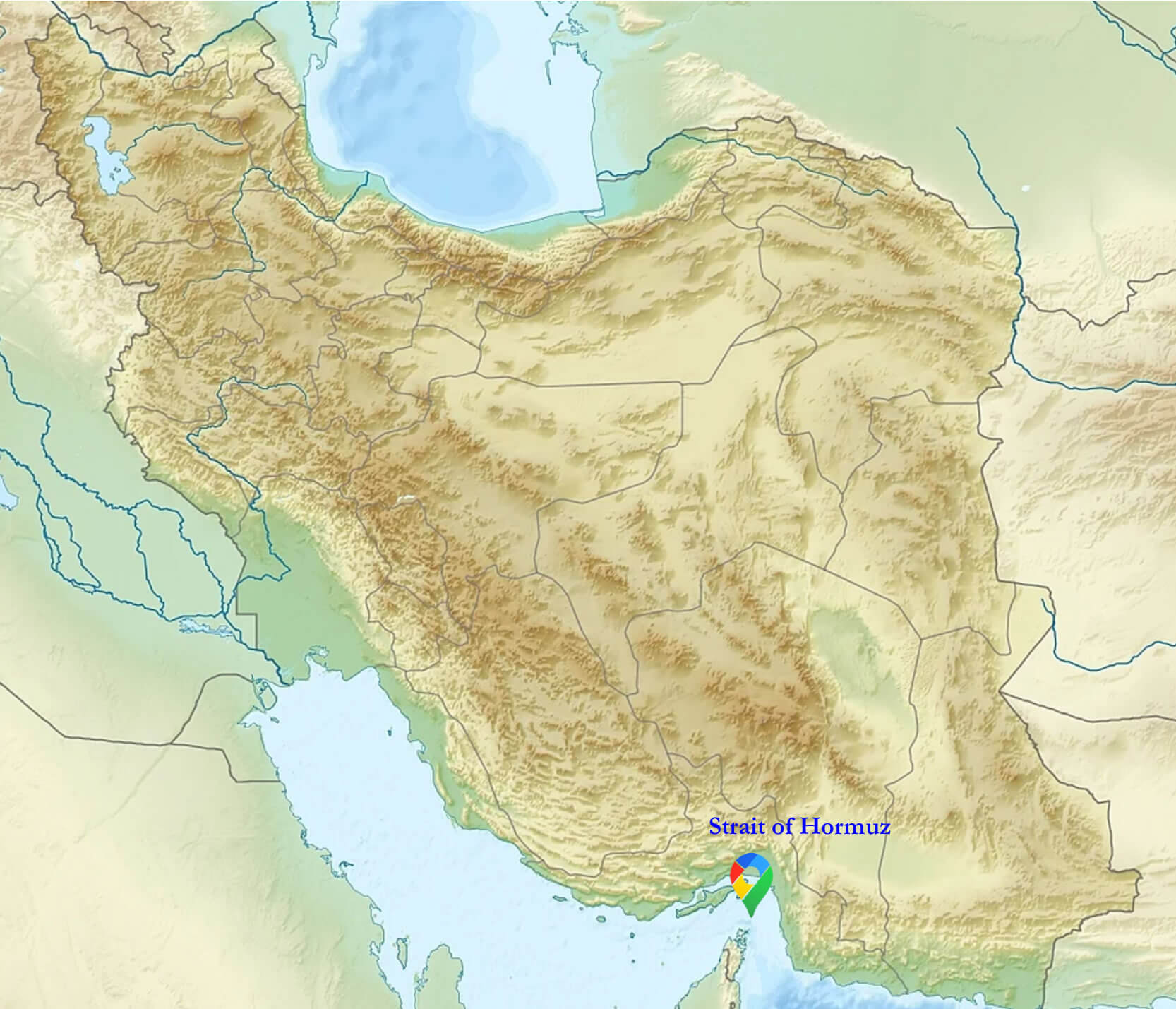 Strait of Hormuz satellite map
