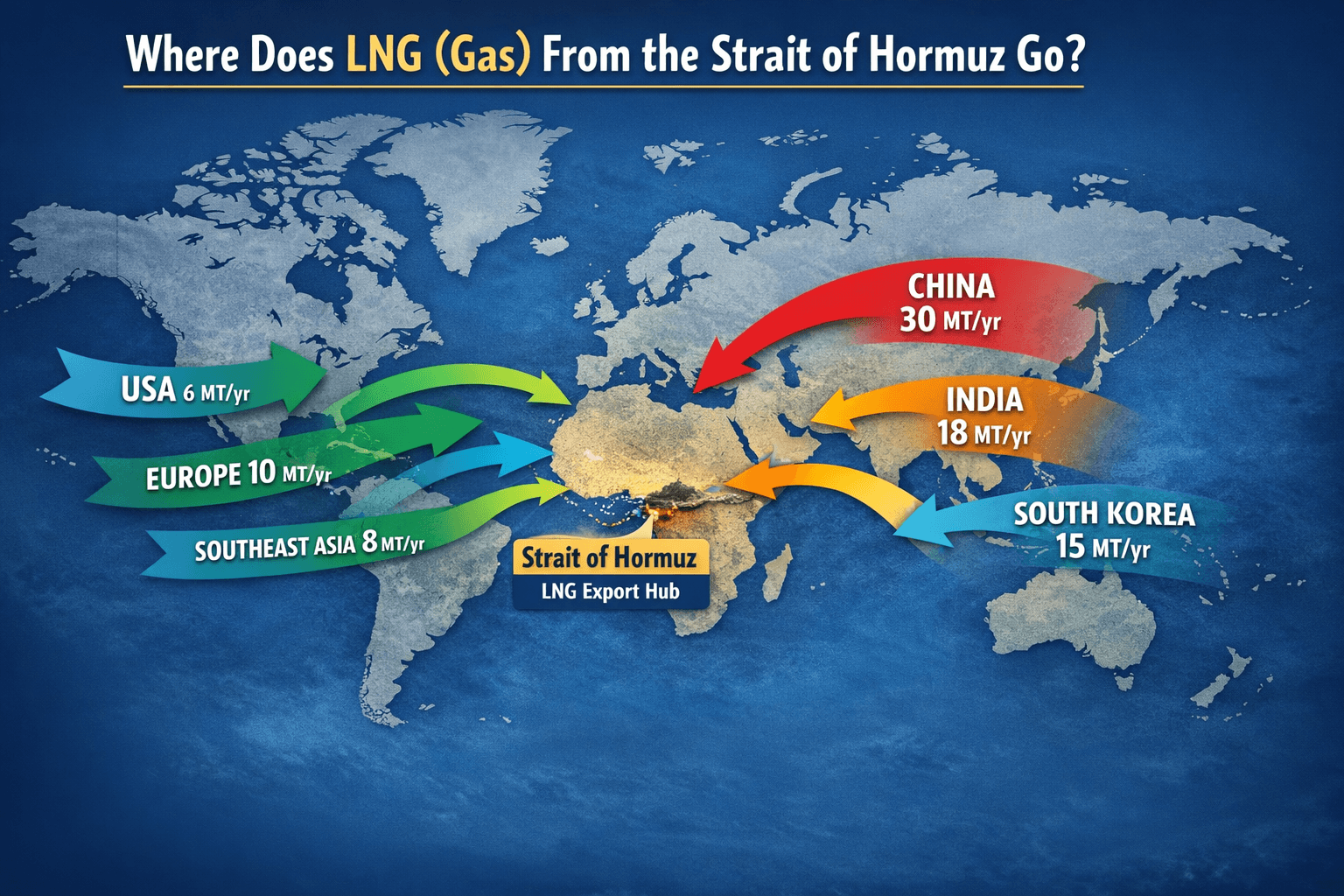 Where Does LNG (Gas) From the Strait of Hormuz Go