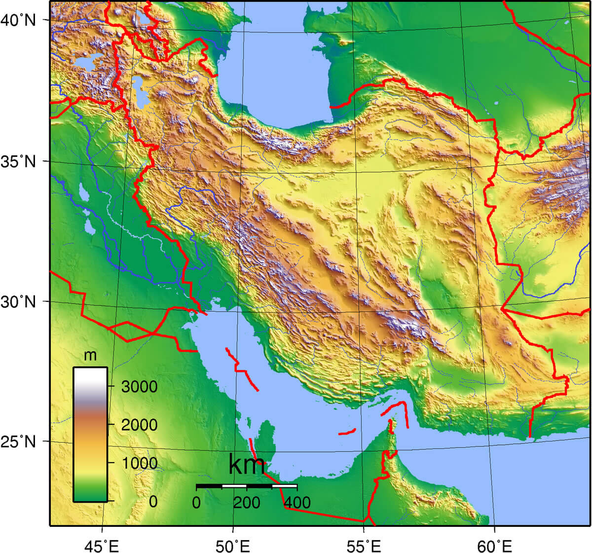 Iran Elevation Map