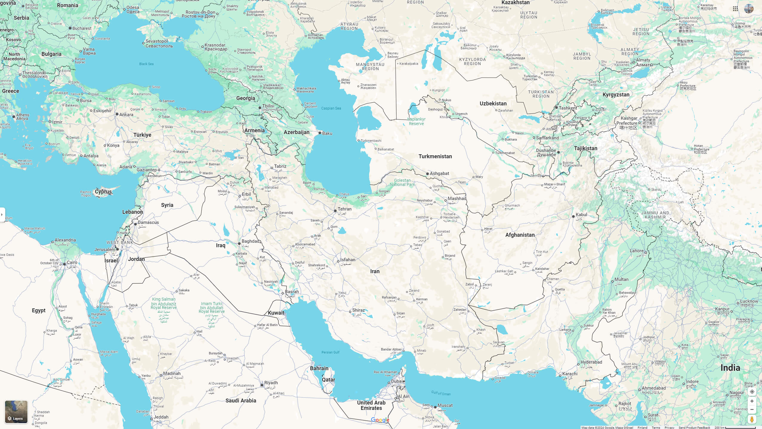 Iran Google Map