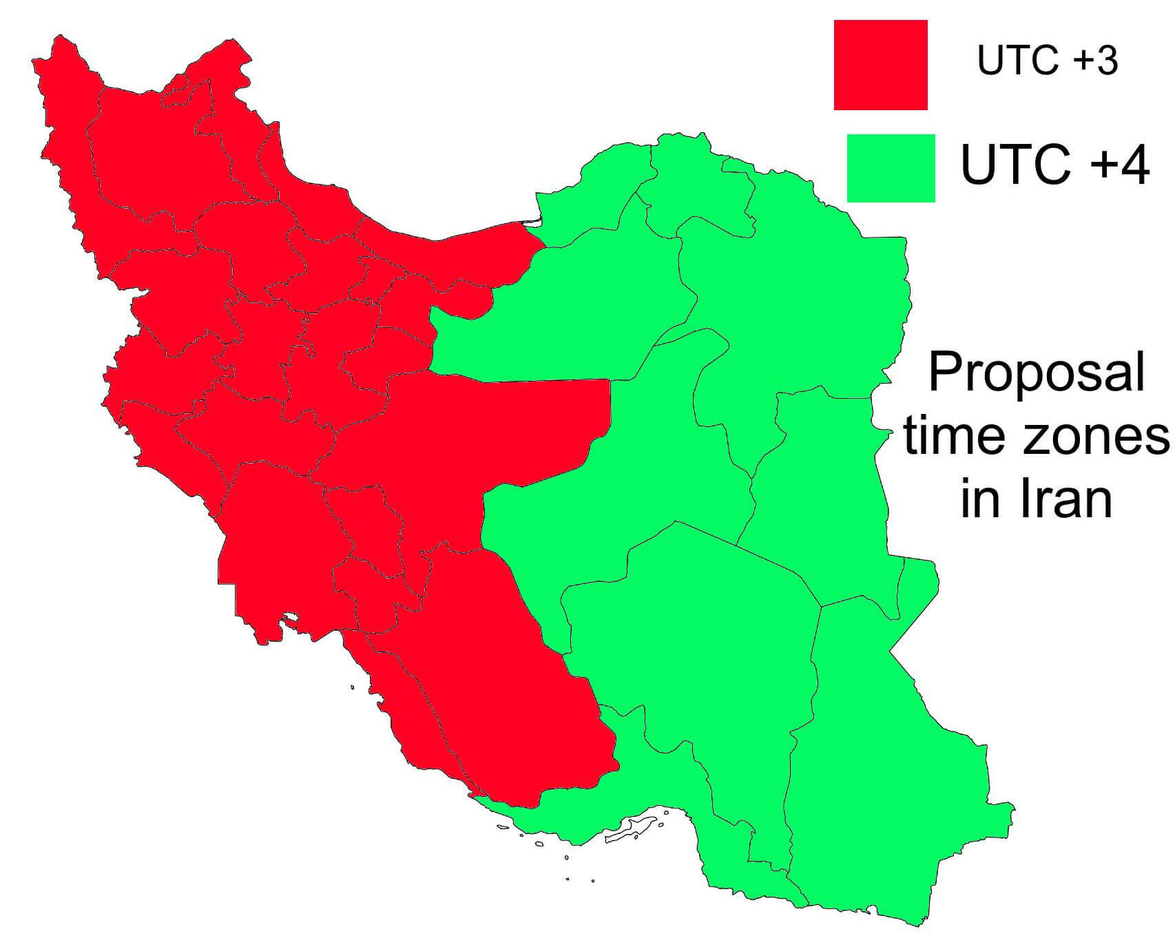Iran time zone map