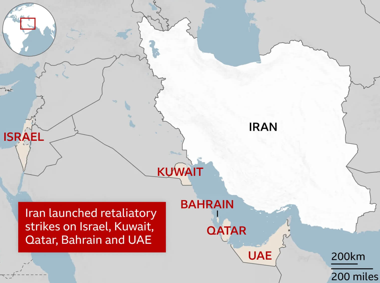 Iran retaliation strikes on gulf