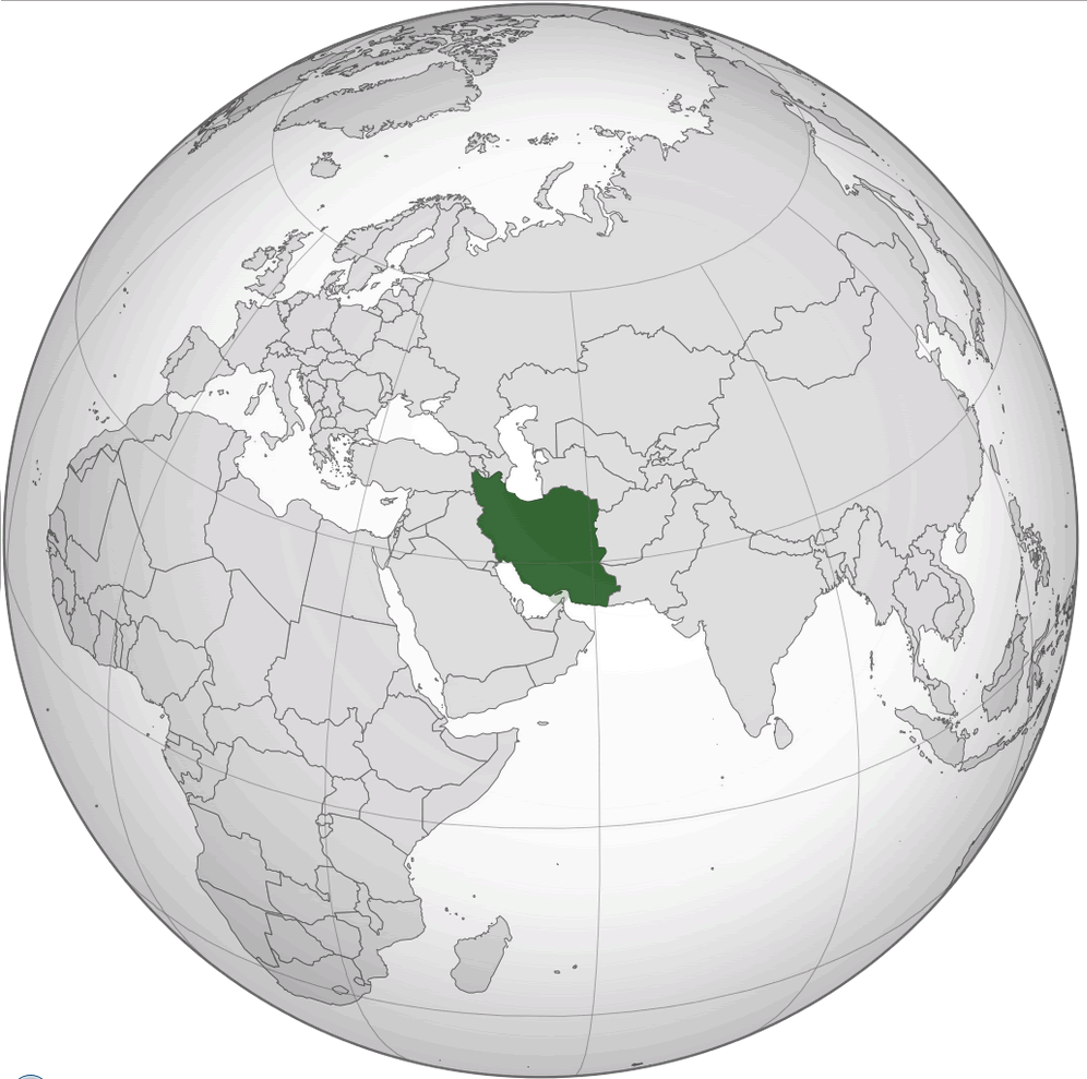 where is iran on the world map