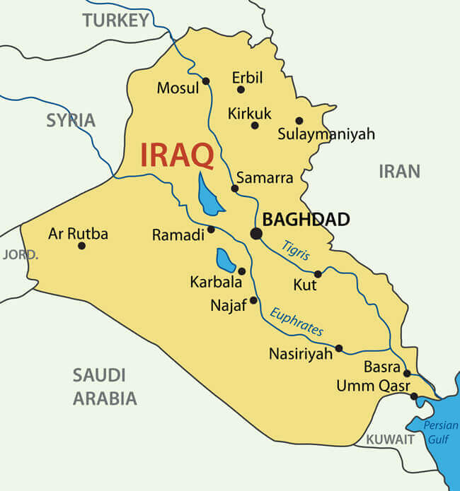 Iraq cities map