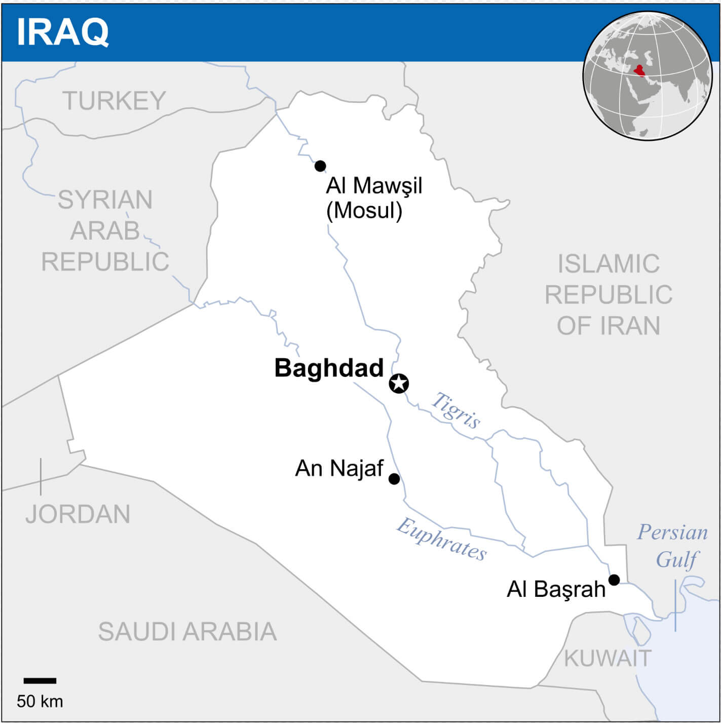 Iraq location map largest cities