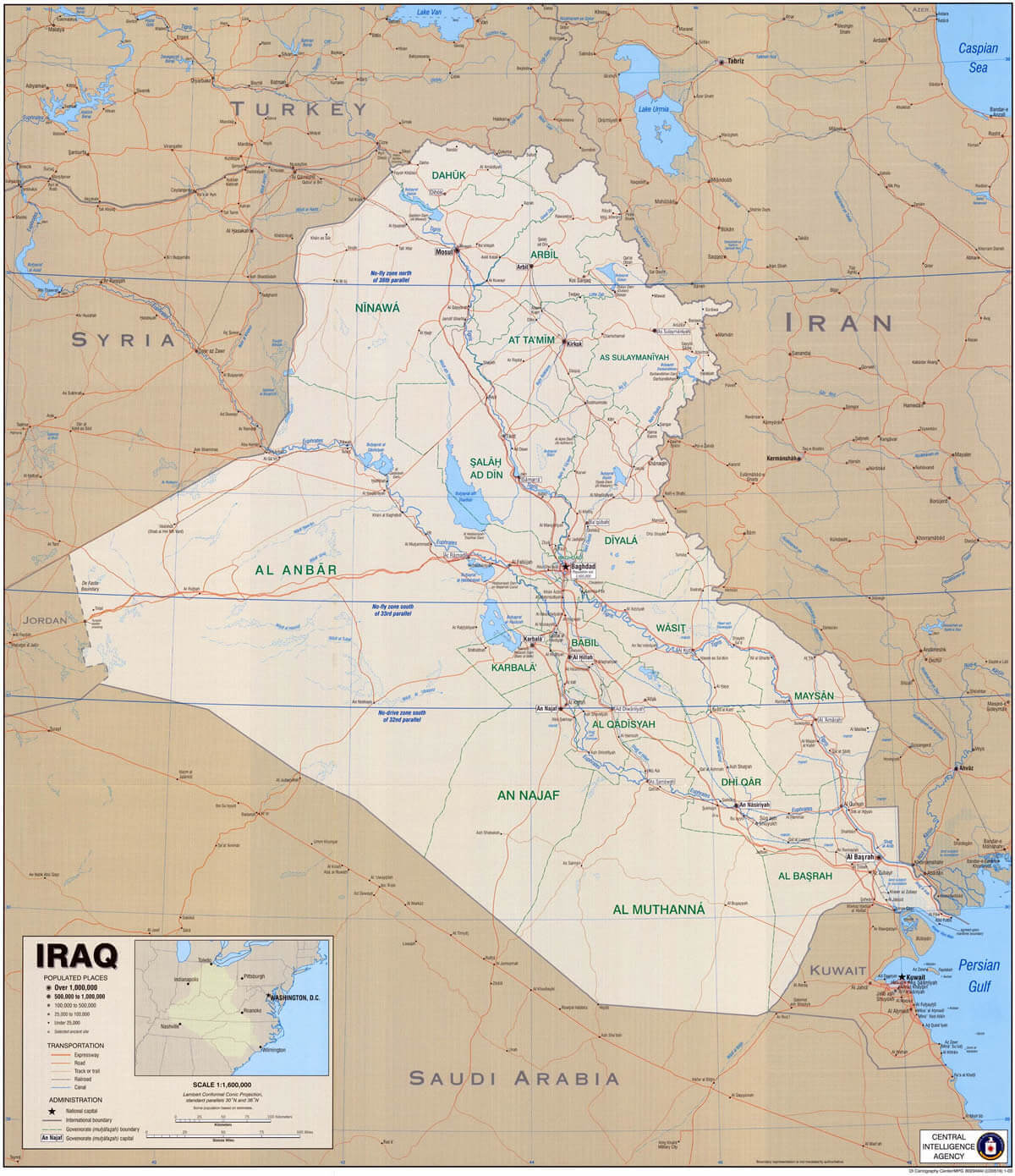 Iraq map in arabic