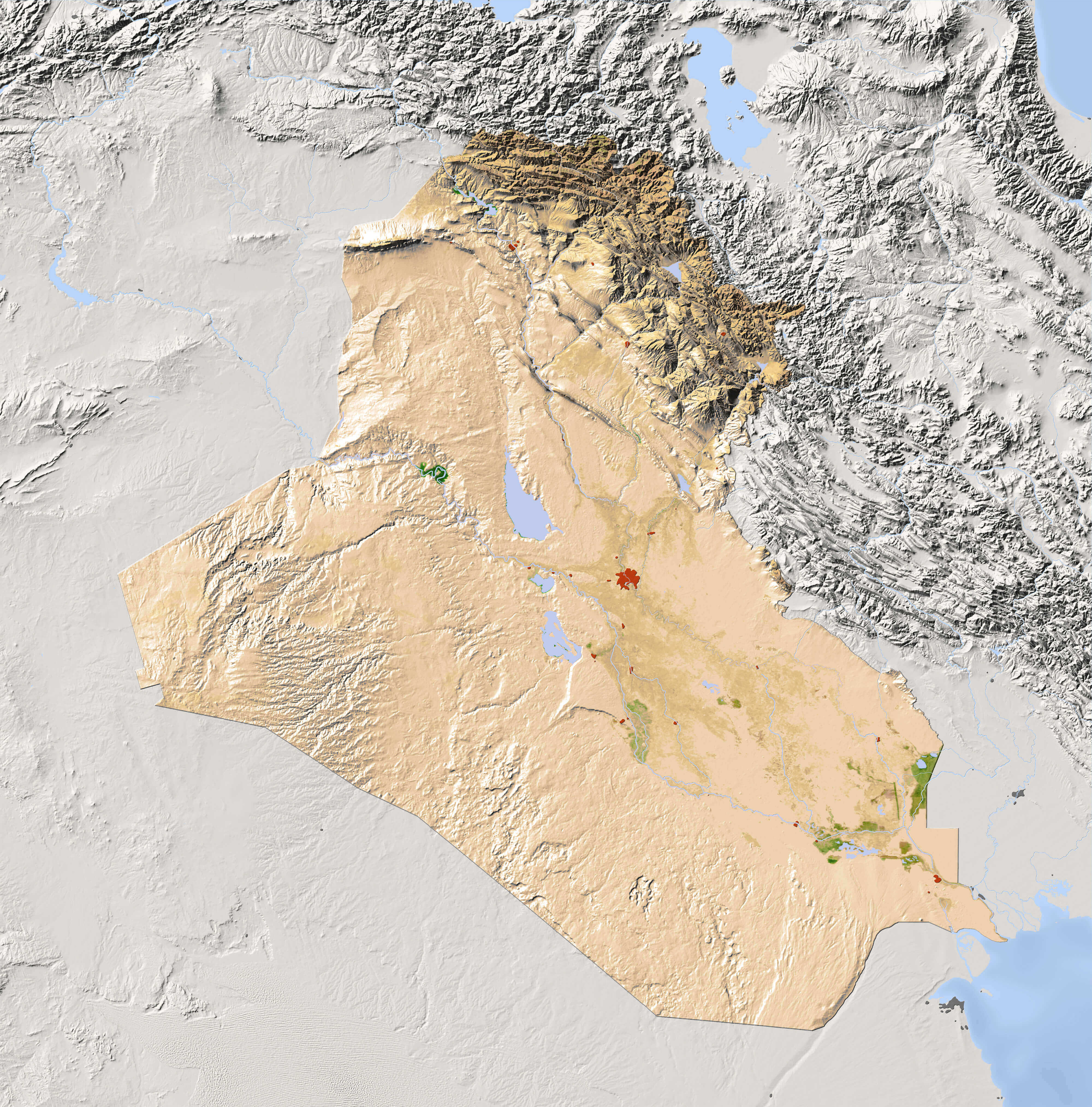 Iraq terrain map