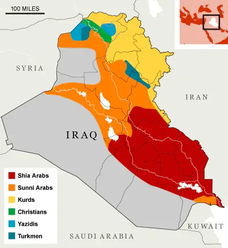 Iraq ethnic groups map
