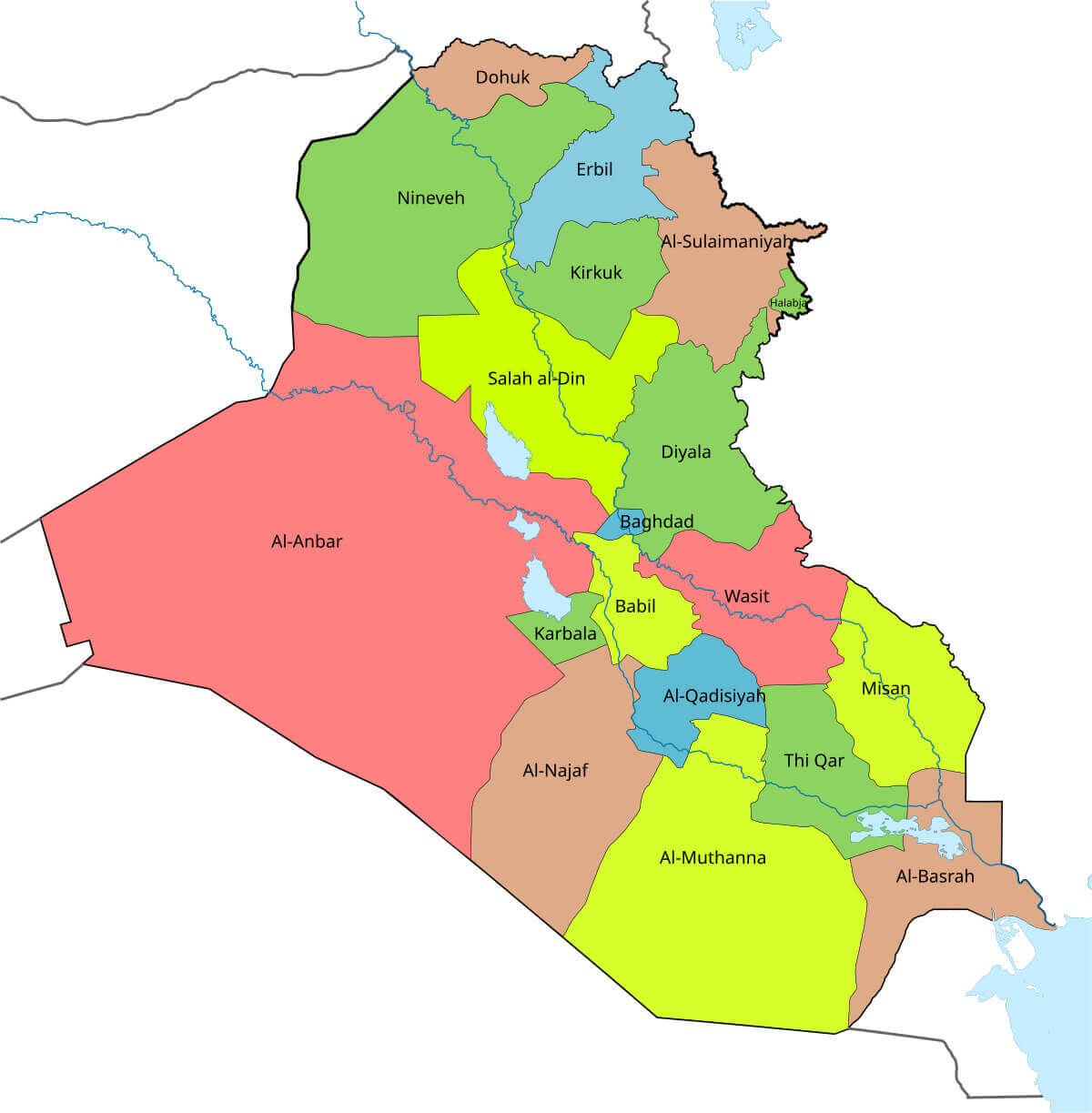 Iraq administrative map