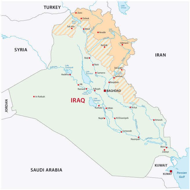 Iraqi Kurdistan map