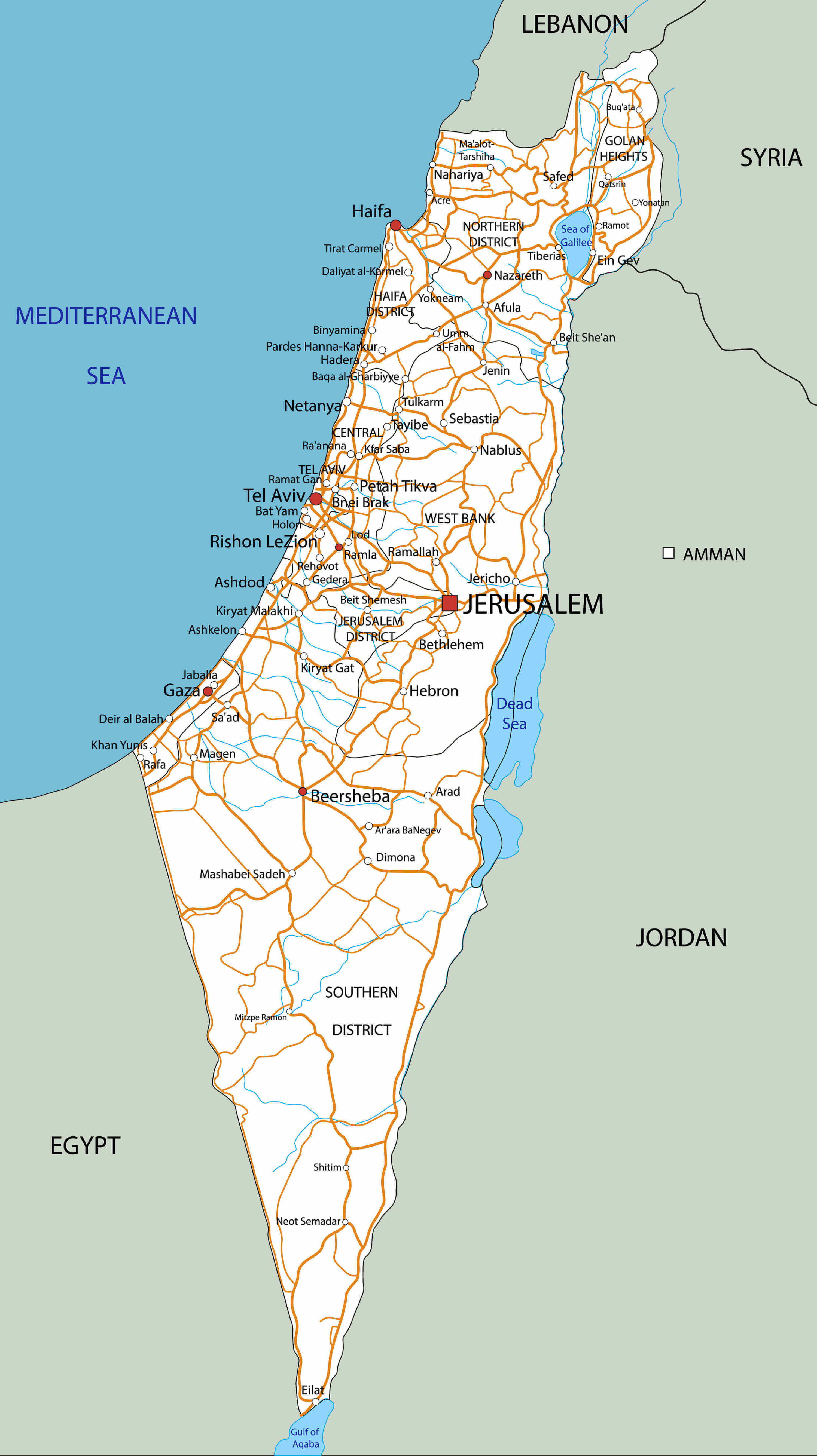 Israel cities road map